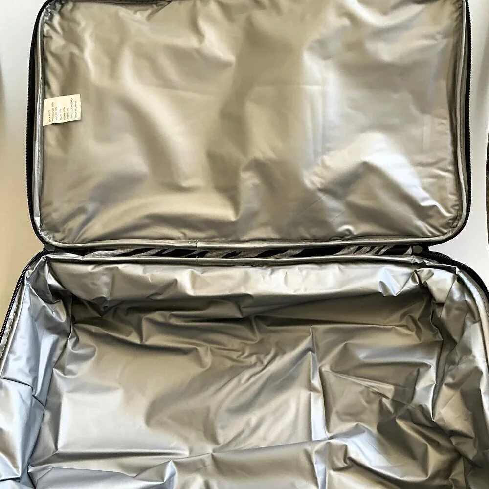 DOUBLE DECKER INSULATED FOOD AND BEVERAGE CARRY BAG ZEBRA PRINT PICNIC, TAILGATE